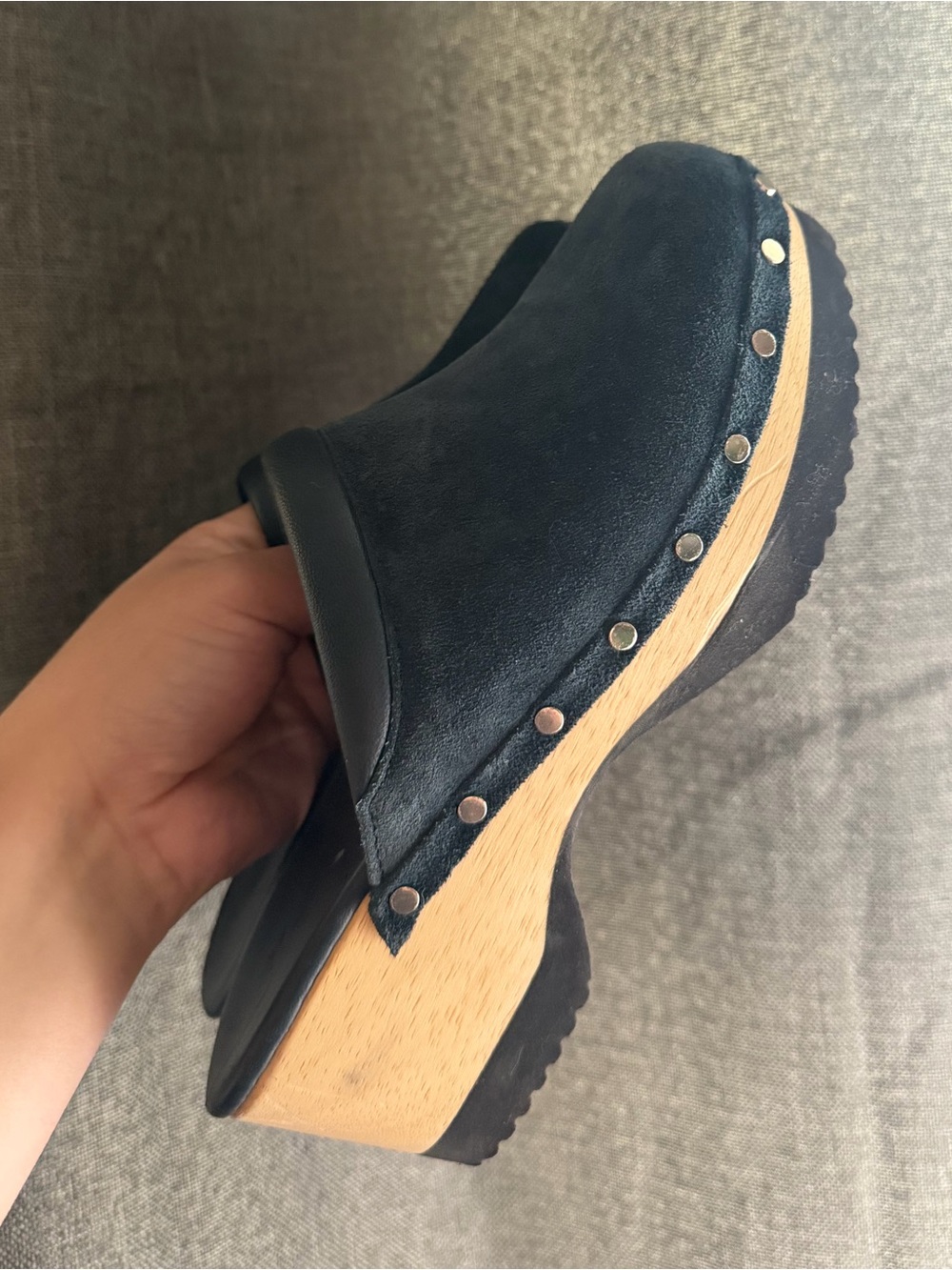 M. Gemi Greta Italian Women's Mule Clogs Teal Suede